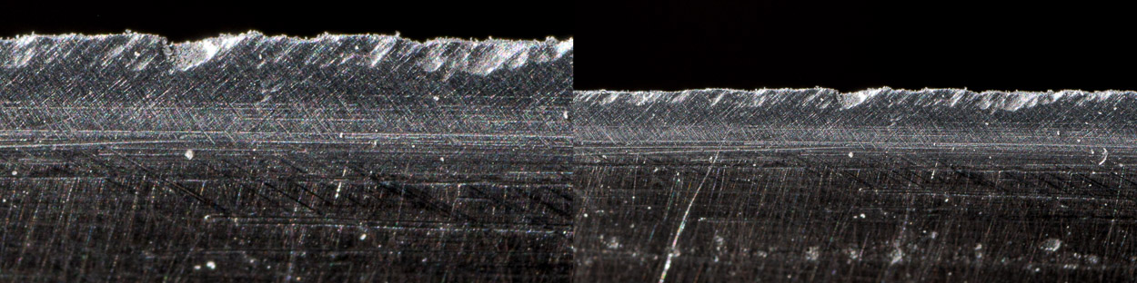 obtahování nože na kůži s hrubou brusnou pastou