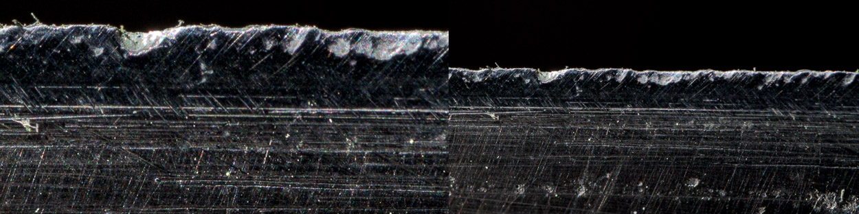 obtahování nože na kůži s jemnou brusnou pastou