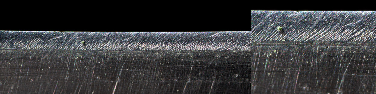 finální obtahování nože na kůži s jemnou pastou - žiletkové ostří